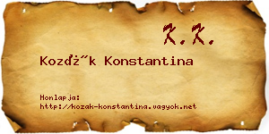 Kozák Konstantina névjegykártya